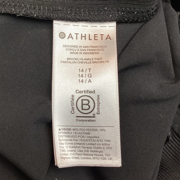 Athleta Brooklyn Ankle Pant Jogger Black 14 Tall Black - Picture 14 of 16